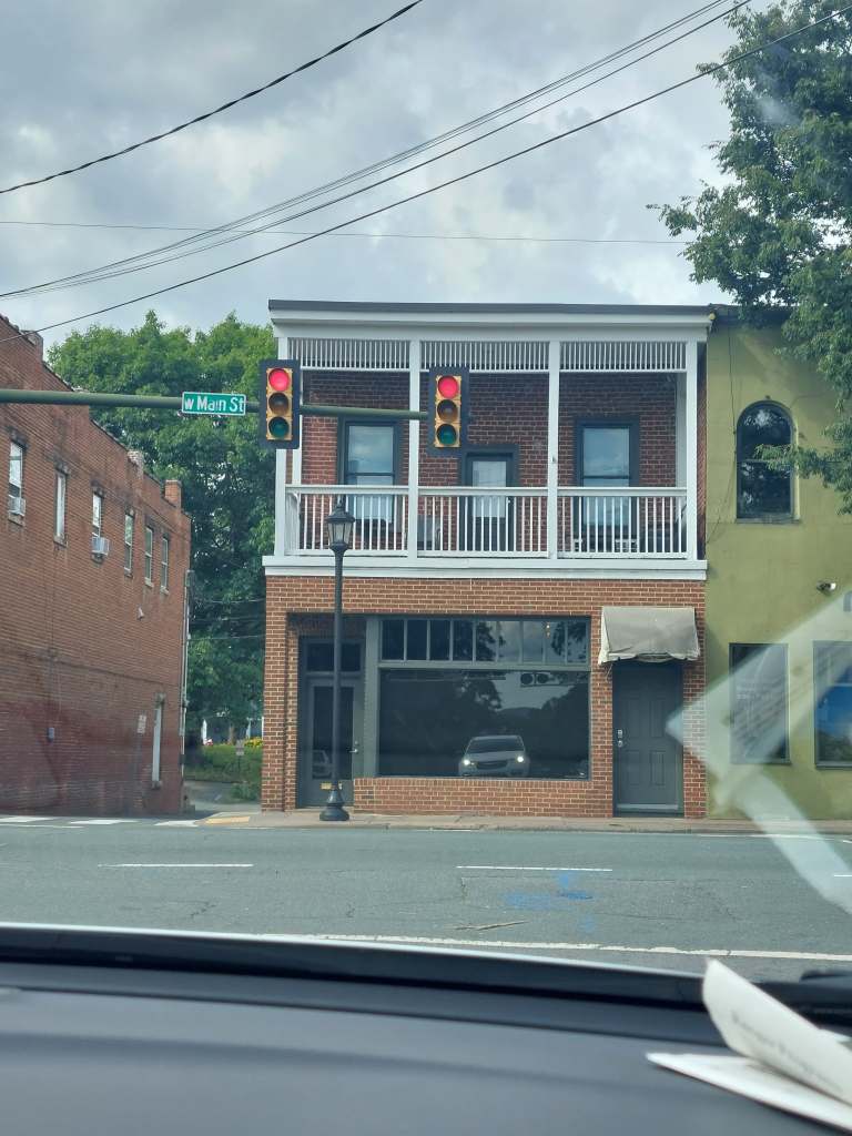 Waiting at a light in Charlottesville